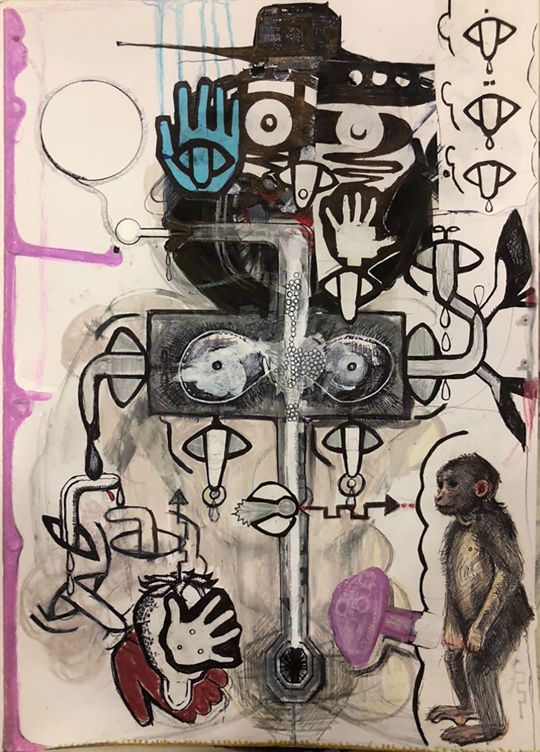 パイプを吸う一本の管. 毒キノコと苺を見つけた猿の悦び